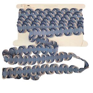 Samuel & Sons 6 Yard Border Tape 1 7/8” Orsay Silk Woven Crete Trim Blue Melange